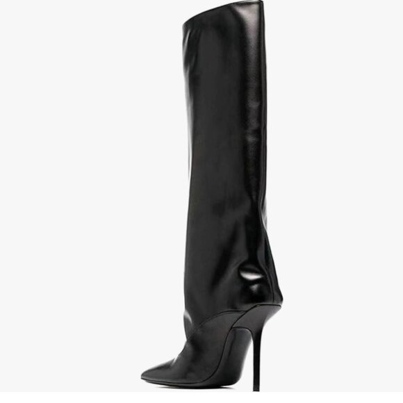Knee High Heel Leather Boots NEW - Picture 2 of 5